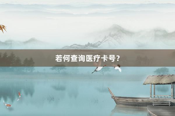 若何查询医疗卡号？